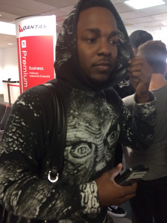 Kendrick Lamar 20 февраля 2014 в аэропорту города Брисбен, Австралия